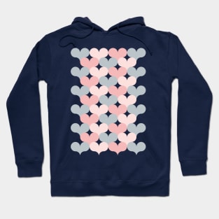 Heart pattern. Pink and gray Hoodie